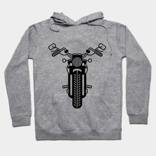 Illustration of stylized black and white motorcycle Hoodie